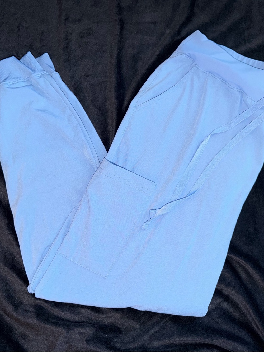 Light Blue Drawstring Jogger Scrub Pants
